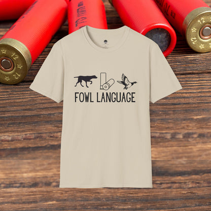 Fowl Language Dog, Shotgun Shell, Duck Hunting Men’s Graphic Tee