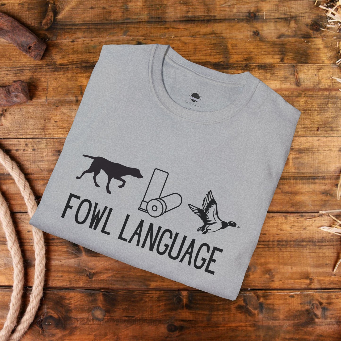 Fowl Language Dog, Shotgun Shell, Duck Hunting Men’s Graphic Tee