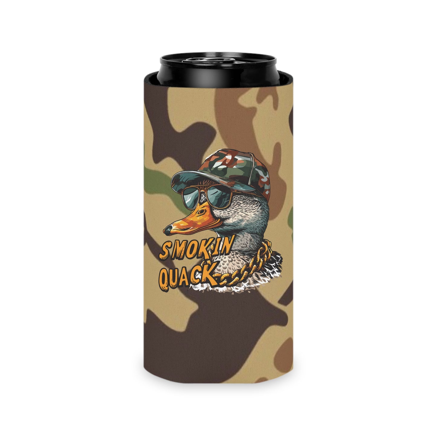 Smokin’ Quack Duck Camo Regular or Slim Can Koozie