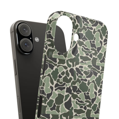 Green Old Skool Camo Slim IPhone Cases