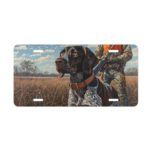 German Shorthaired Pointer & Hunter Personalizable Decorative License Plate