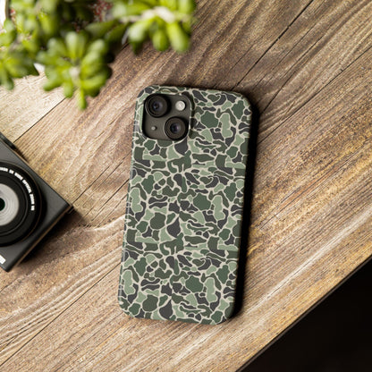 Green Old Skool Camo Slim IPhone Cases