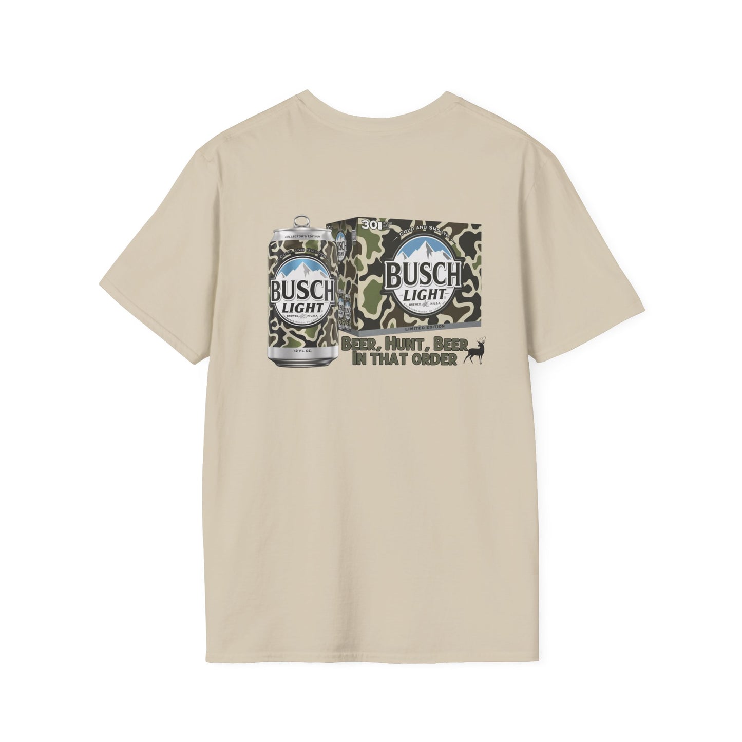 Busch Light Camouflage Beer & Deer Softstyle Graphic T-Shirt