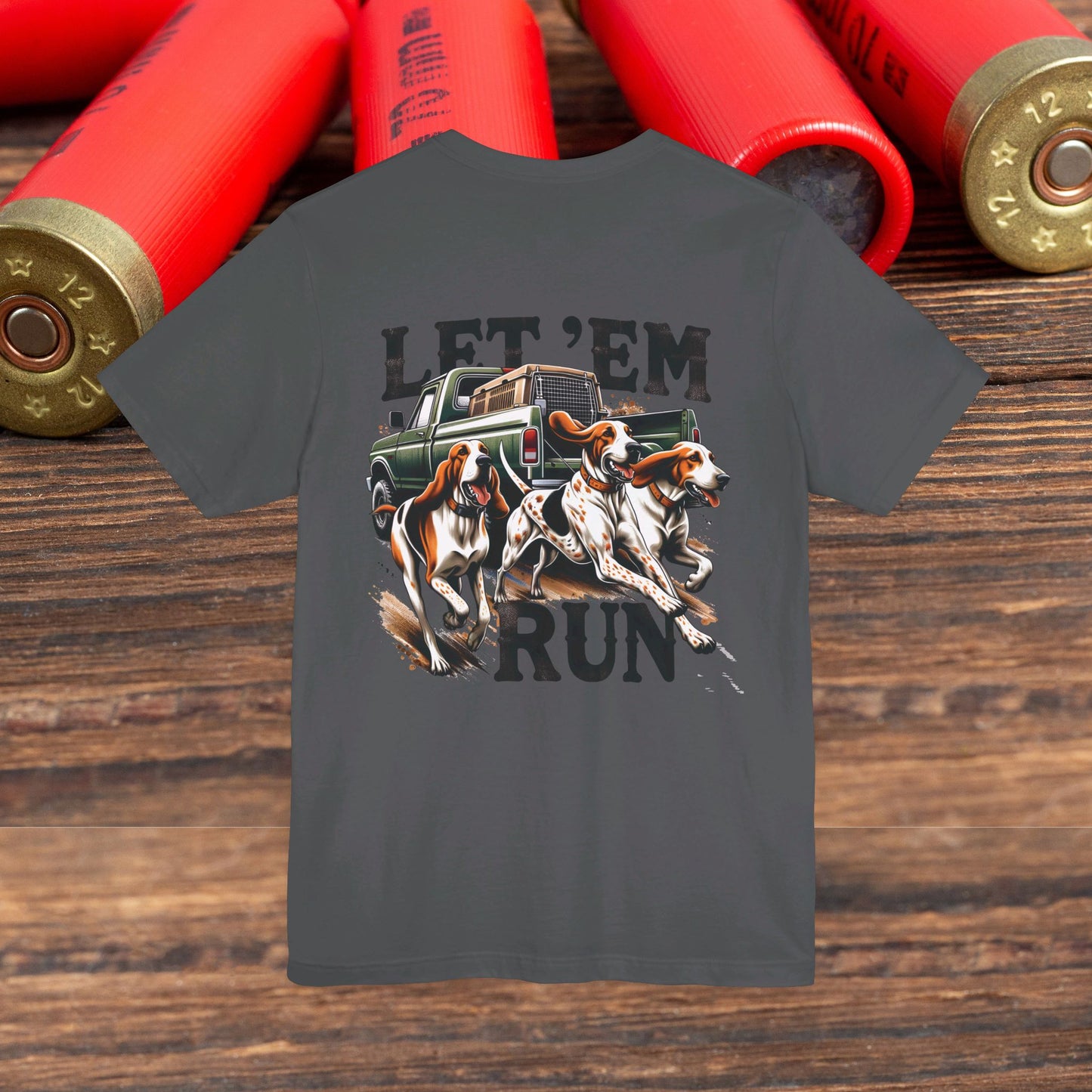 Let ‘Em Run Dog Hunting Men's Bella-Canvas Short Sleeve Tee