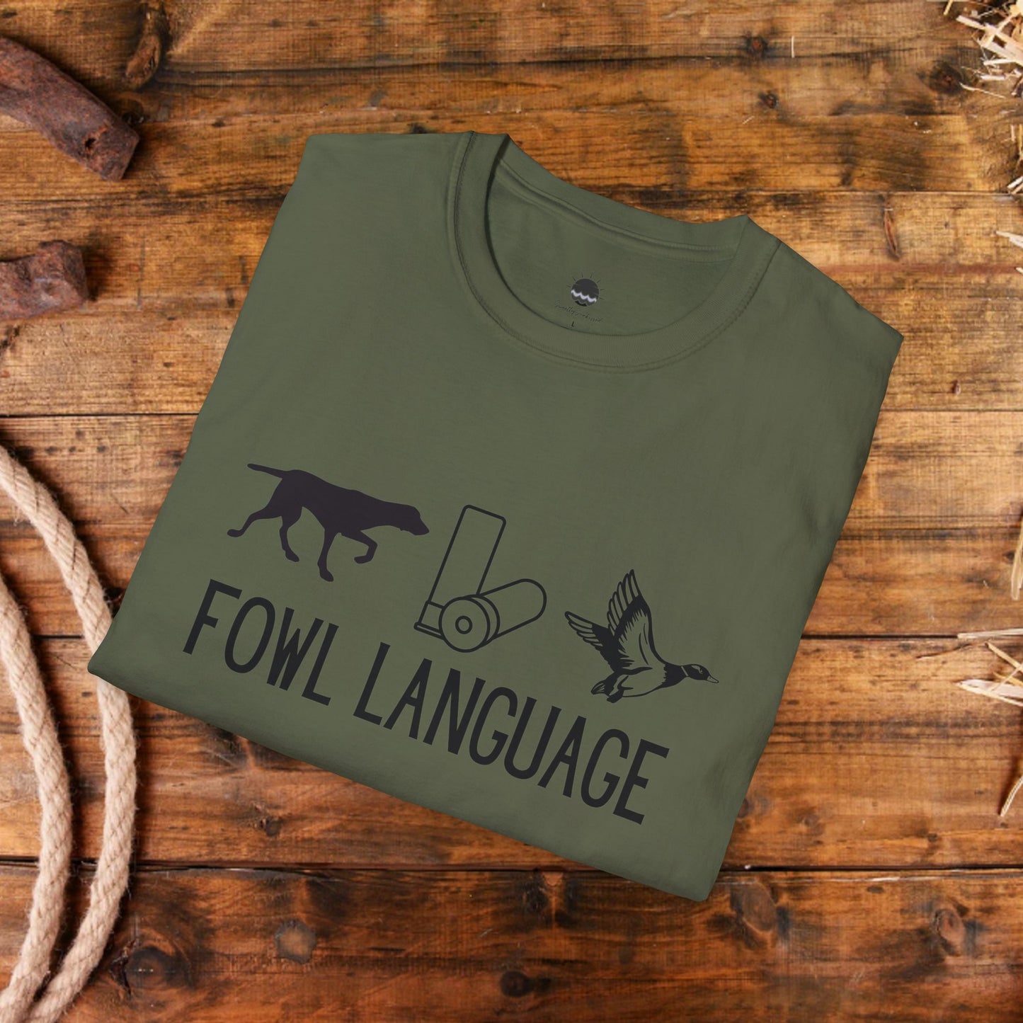 Fowl Language Dog, Shotgun Shell, Duck Hunting Men’s Graphic Tee