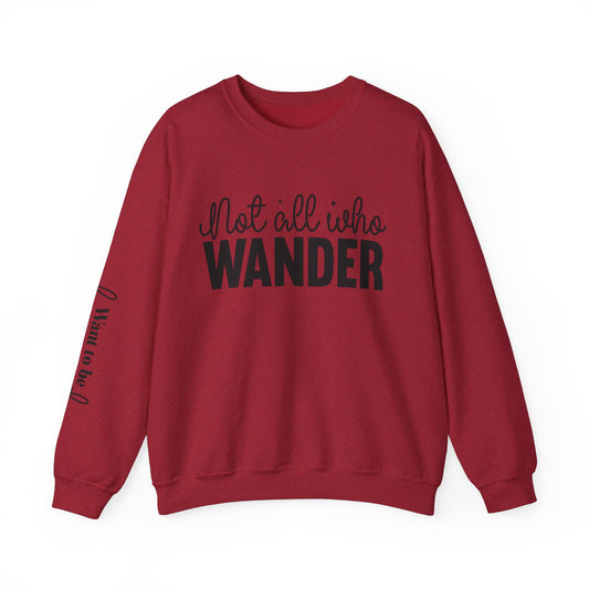 Wander Crewneck Sweatshirt with Sleeve Writing