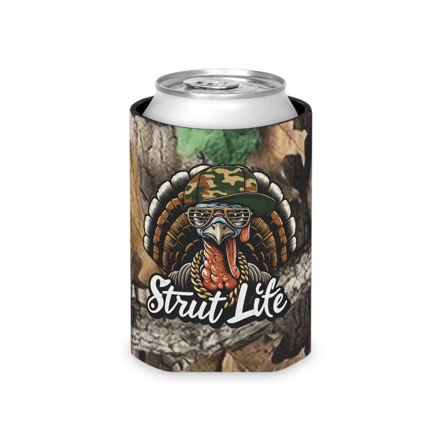 Strut Life "Cool" Turkey Hunting Camouflage Regular or Slim Can Koozie