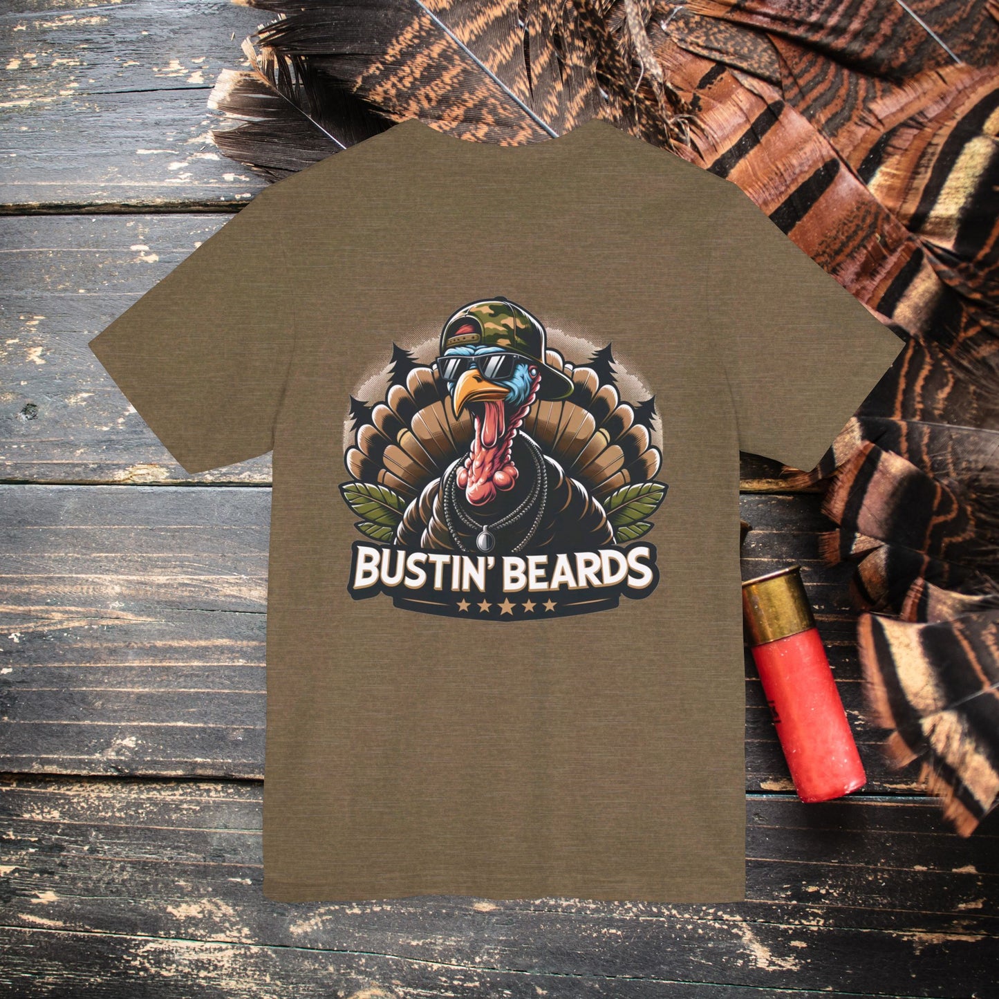 Busting Beards Turkey Hunting Men's Bella Canvas Short Sleeve Tee