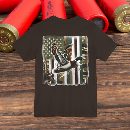 Camo American Flag Duck Hunting Bella Canvas Men's Shirt