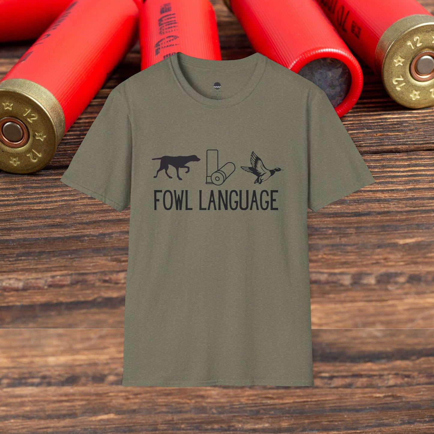 Fowl Language Dog, Shotgun Shell, Duck Hunting Men’s Graphic Tee