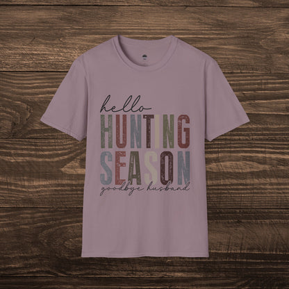 Hello Hunting Season, Goodbye Husband Women’s Graphic Tee