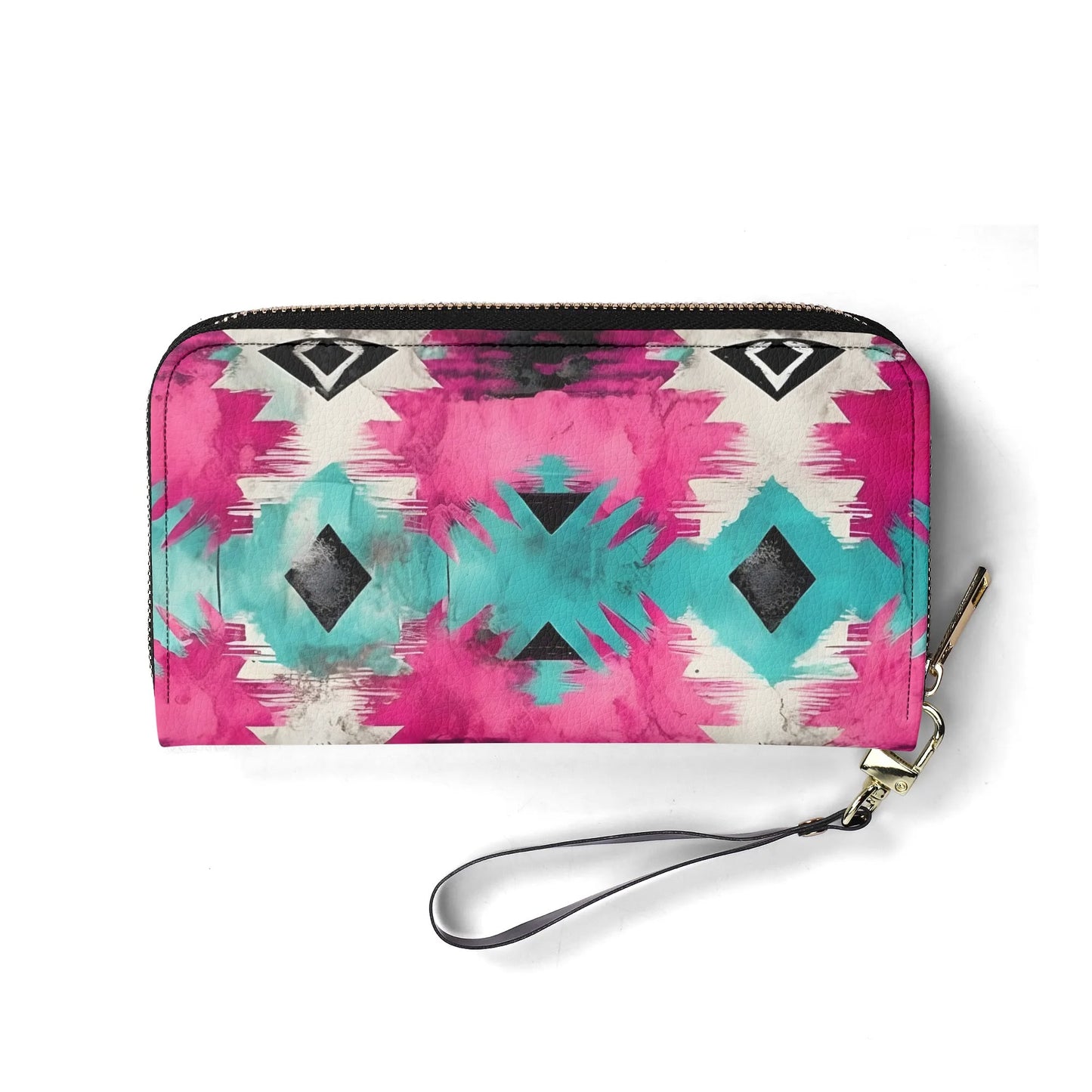 Aztec Turquoise & Pink PU Leather Wallet