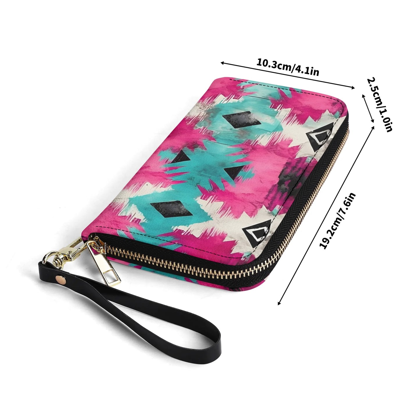 Aztec Turquoise & Pink PU Leather Wallet