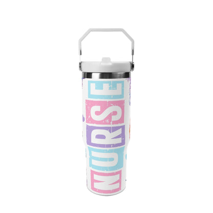 Nurse Pastel 30oz Stainless Steel Swing Top Tumbler