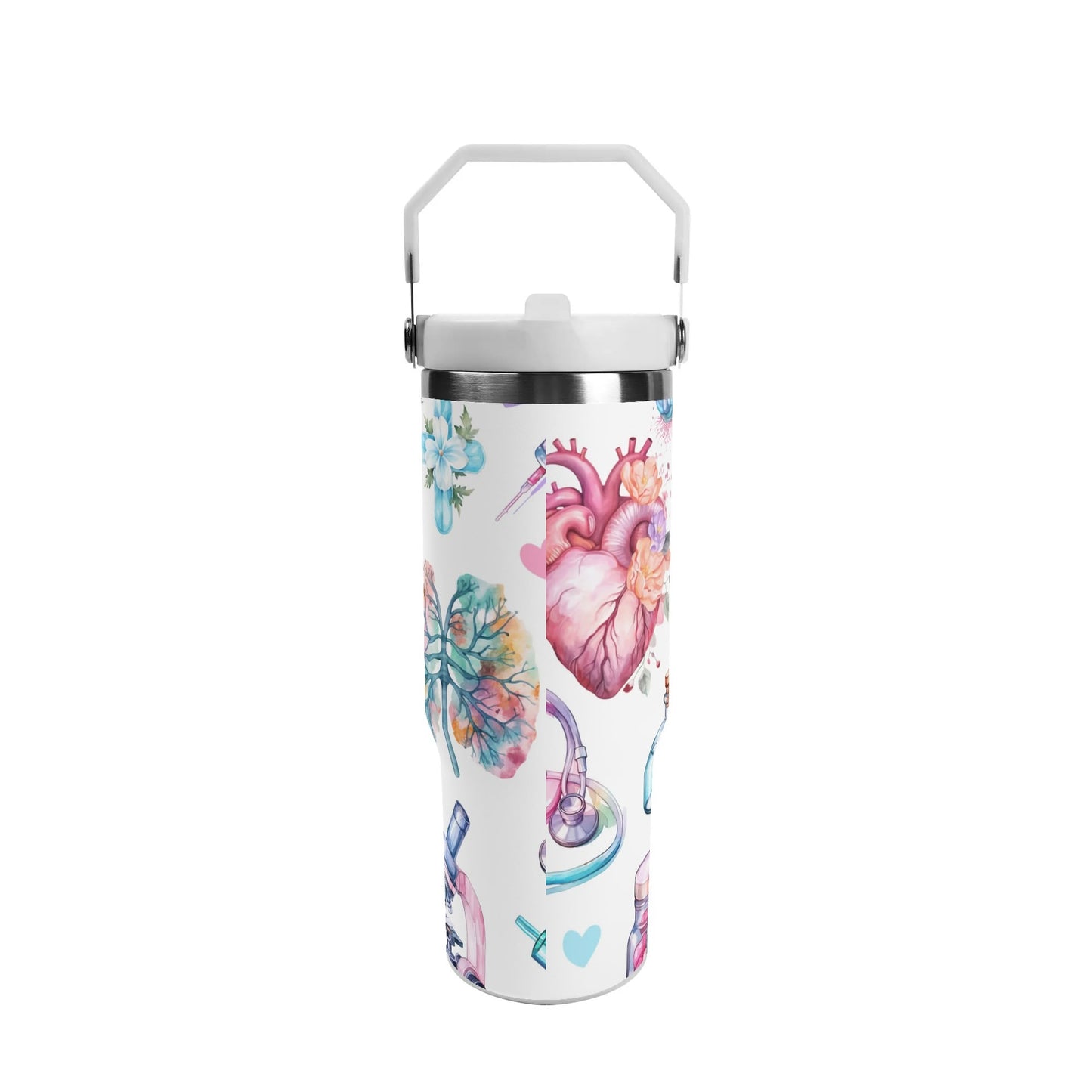 Nurse Pastel 30oz Stainless Steel Swing Top Tumbler