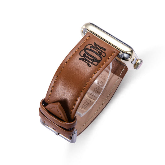 Leather Monogram Customized Watch Band for Apple Watch