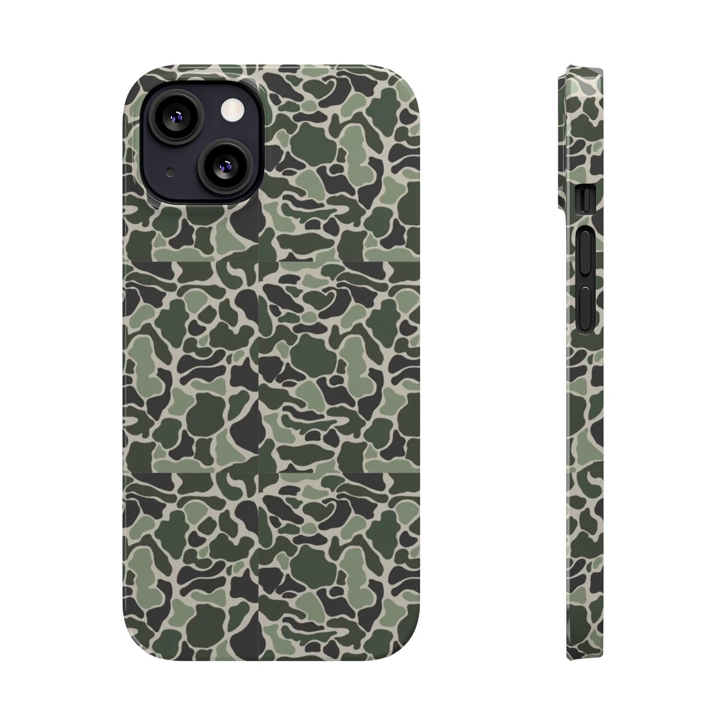 Green Old Skool Camo Slim IPhone Cases