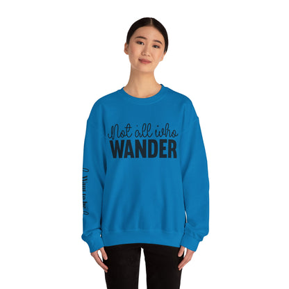 Wander Crewneck Sweatshirt with Sleeve Writing