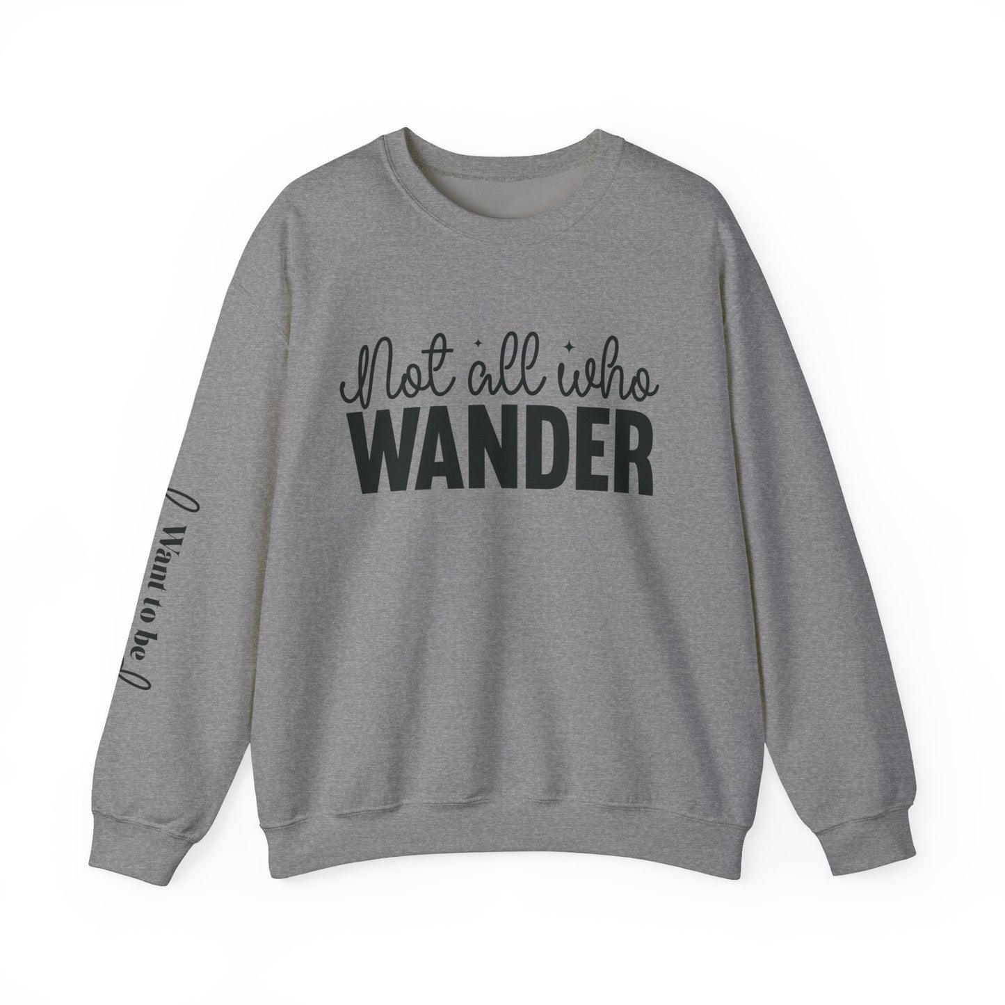 Wander Crewneck Sweatshirt with Sleeve Writing