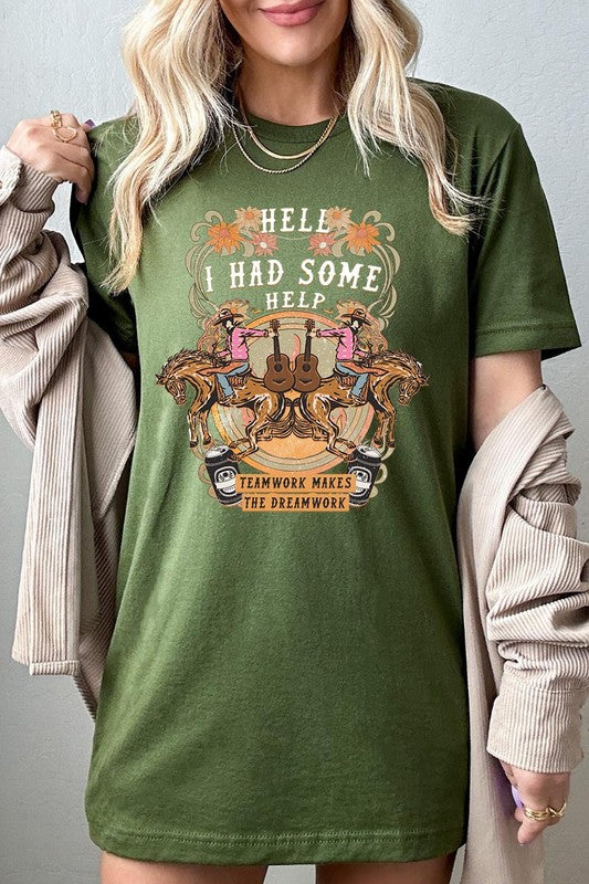 Hell I Had Some Help Western Graphic Tee