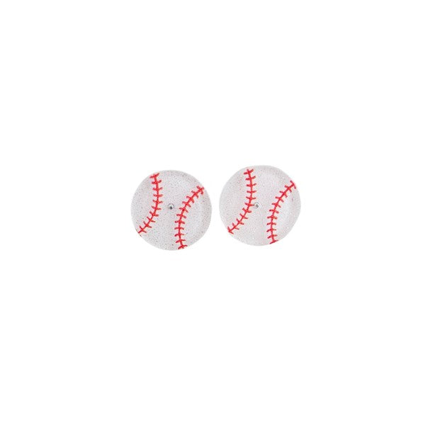 Glitter Baseball Stud Earrings