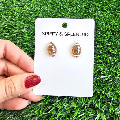 Glitter Football Stud Earrings