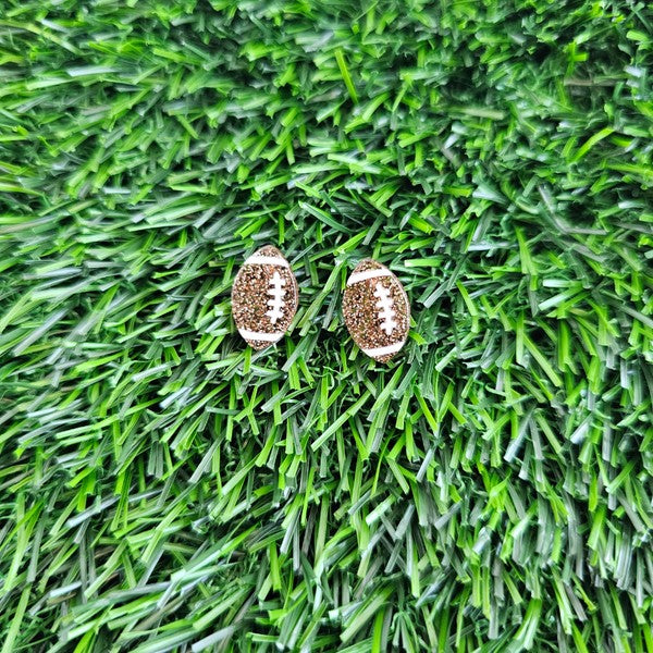 Glitter Football Stud Earrings