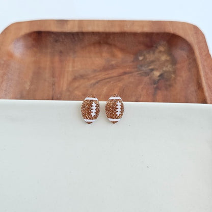 Glitter Football Stud Earrings