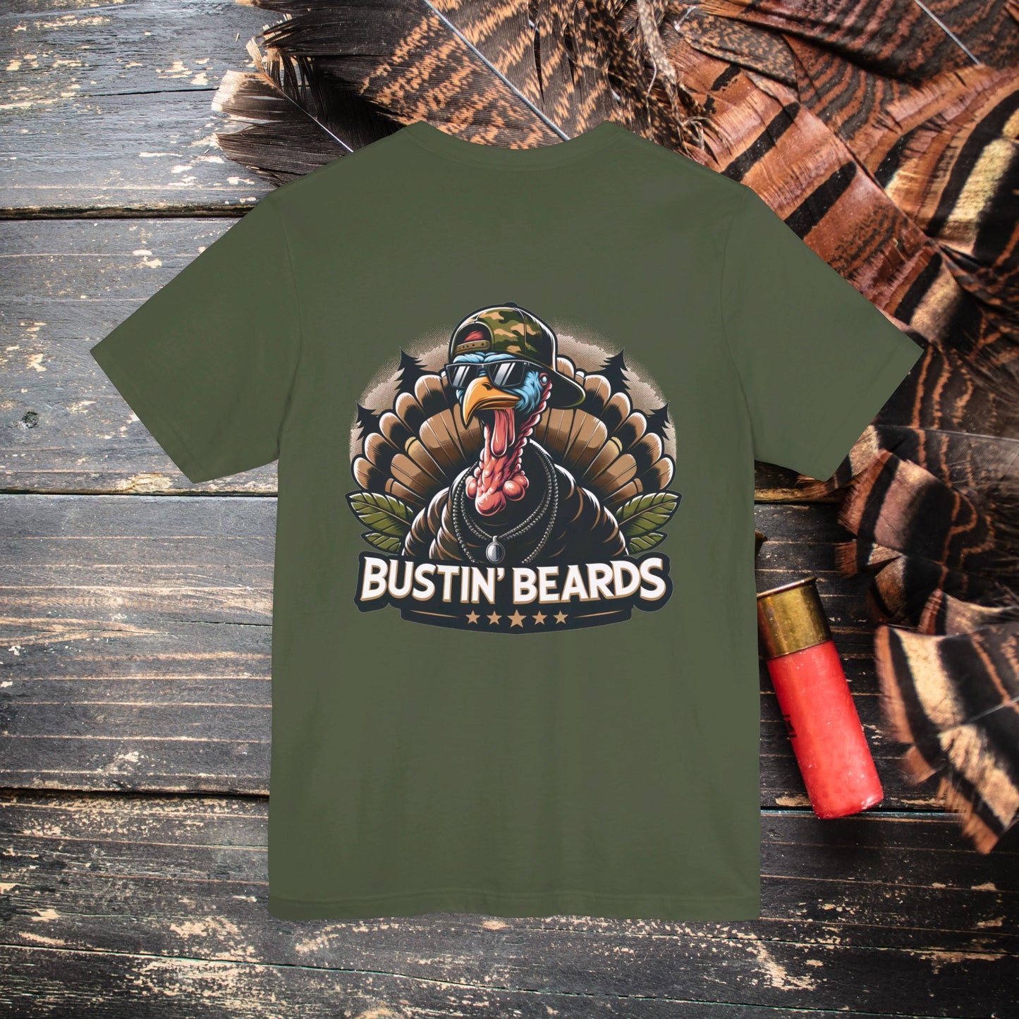 Busting Beards Turkey Hunting Men's Bella Canvas Short Sleeve Tee