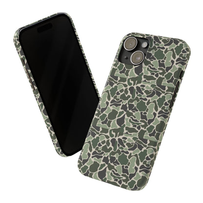 Green Old Skool Camo Slim IPhone Cases