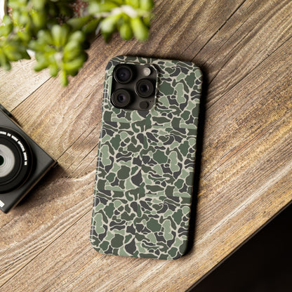 Green Old Skool Camo Slim IPhone Cases