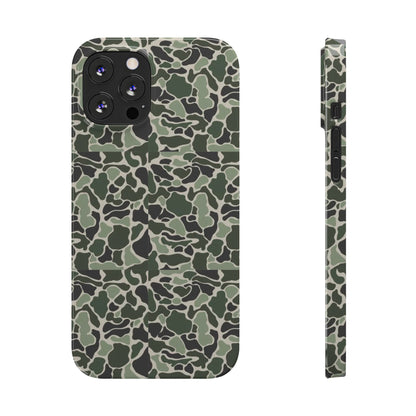 Green Old Skool Camo Slim IPhone Cases