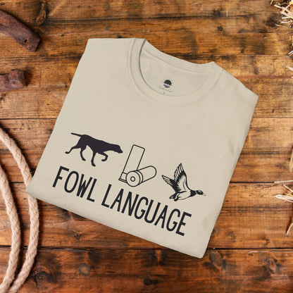 Fowl Language Dog, Shotgun Shell, Duck Hunting Men’s Graphic Tee