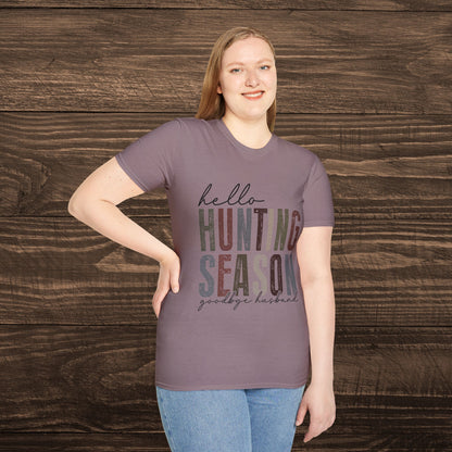 Hello Hunting Season, Goodbye Husband Women’s Graphic Tee