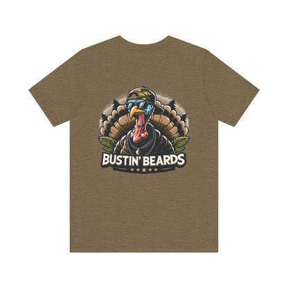 Busting Beards Turkey Hunting Men's Bella Canvas Short Sleeve Tee