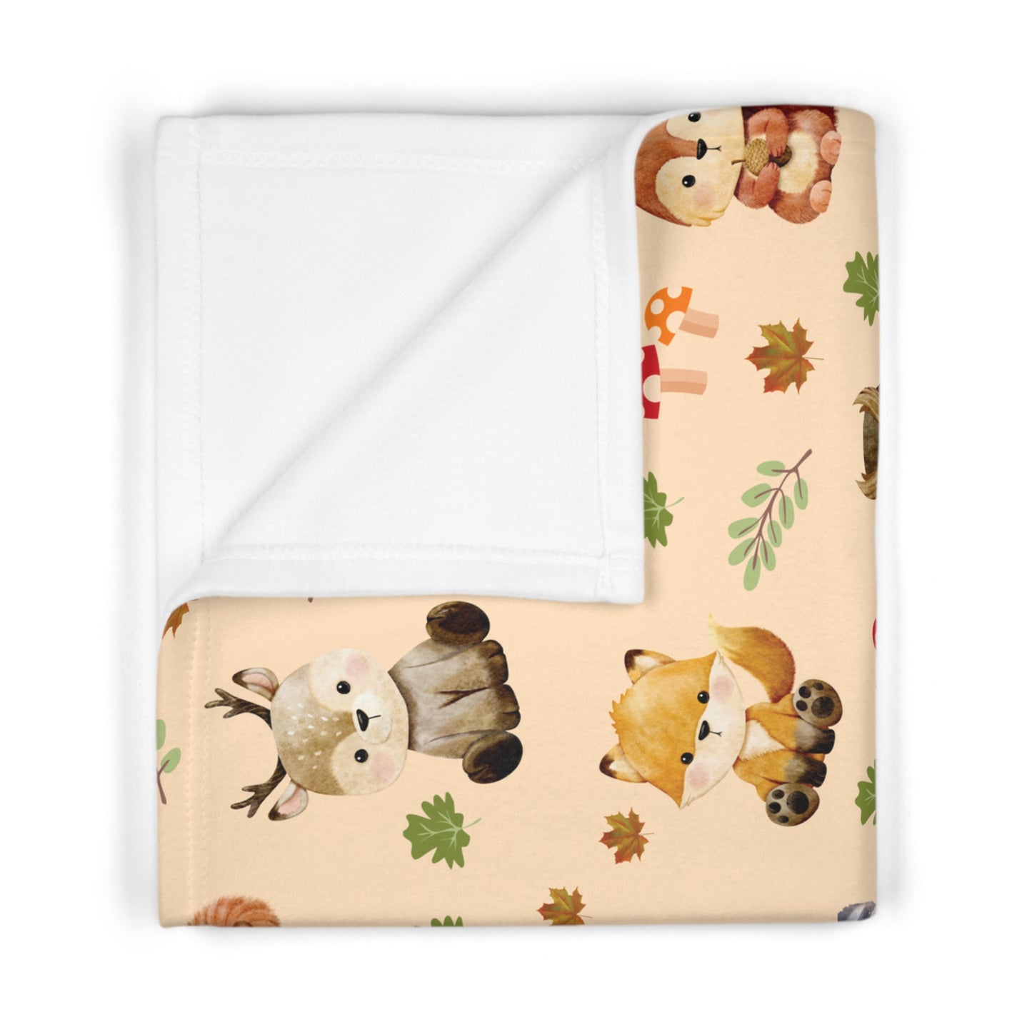 Woodland Animals Themed Soft Fleece Baby Blanket