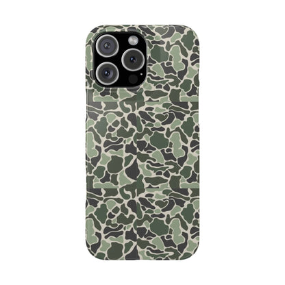 Green Old Skool Camo Slim IPhone Cases