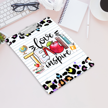 Teach, Love, Inspire Notebook Paper Clipboard