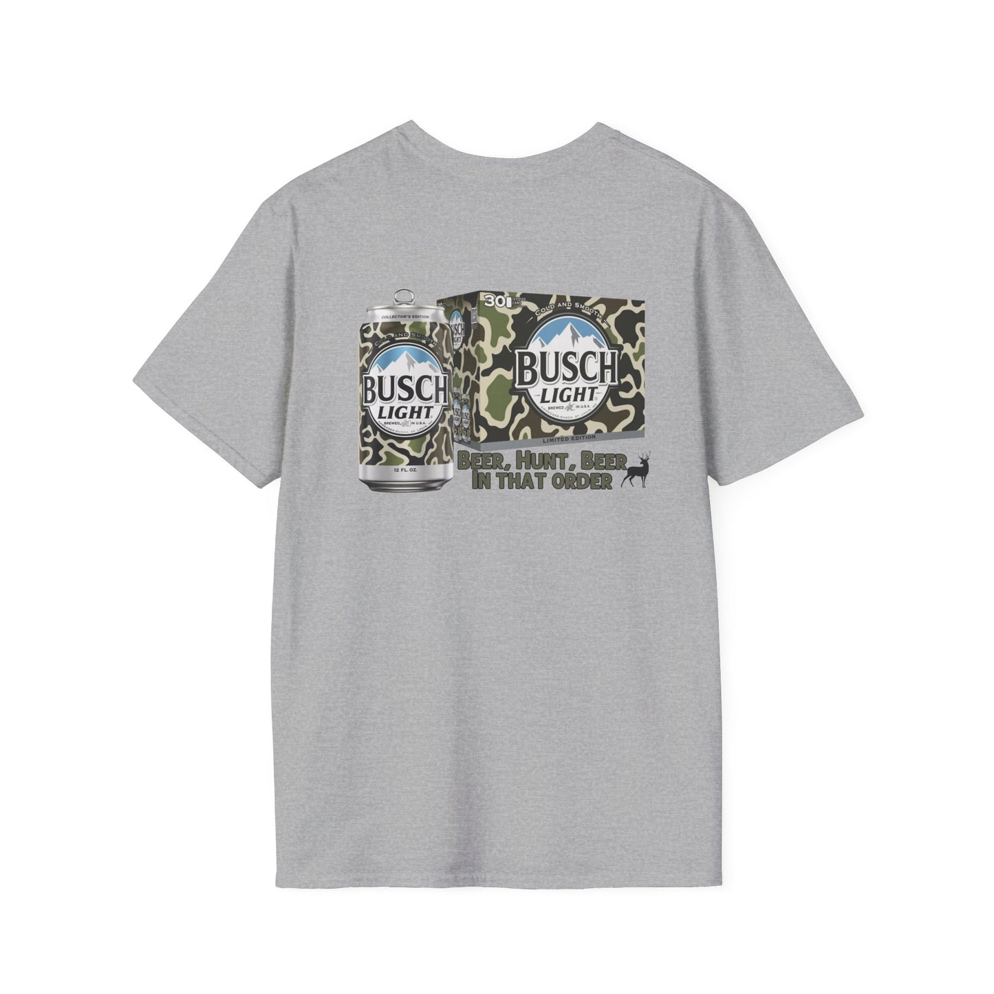 Busch Light Camouflage Beer & Deer Softstyle Graphic T-Shirt