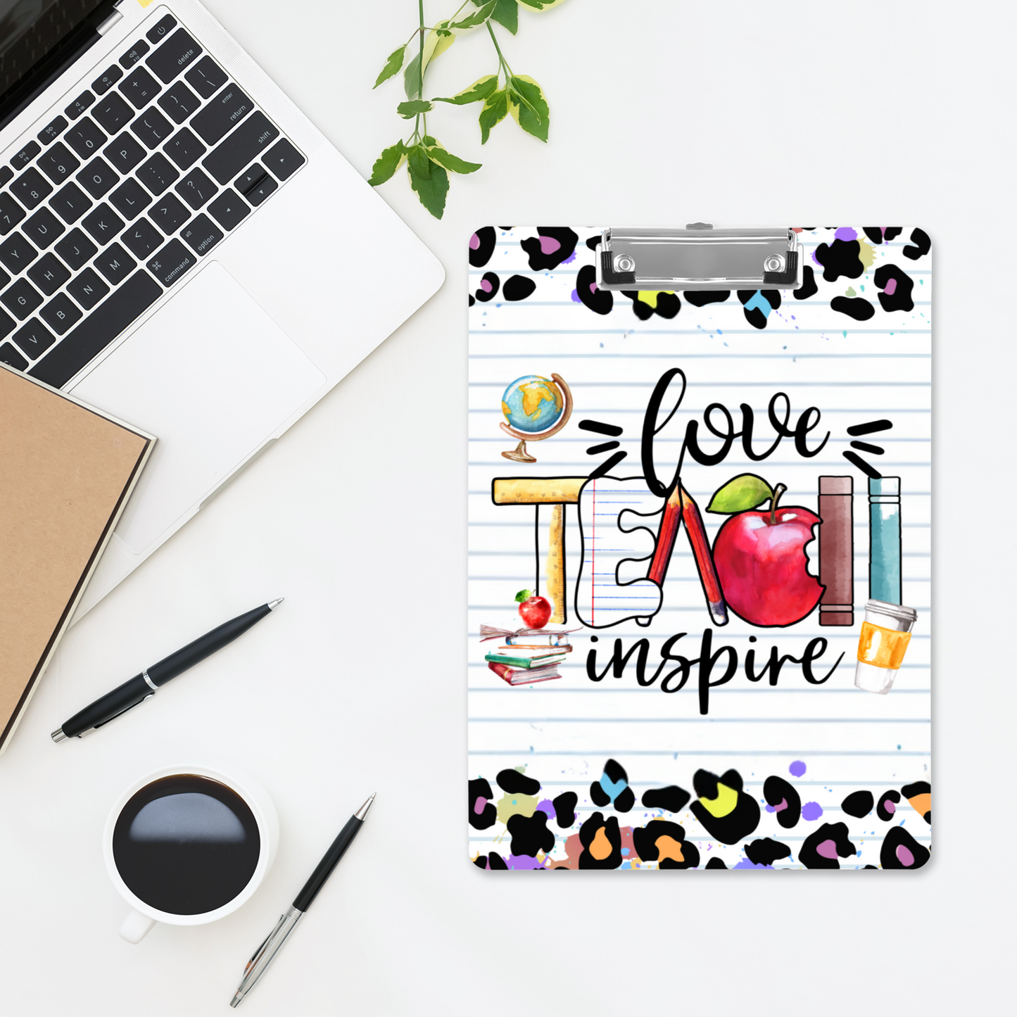 Teach, Love, Inspire Notebook Paper Clipboard