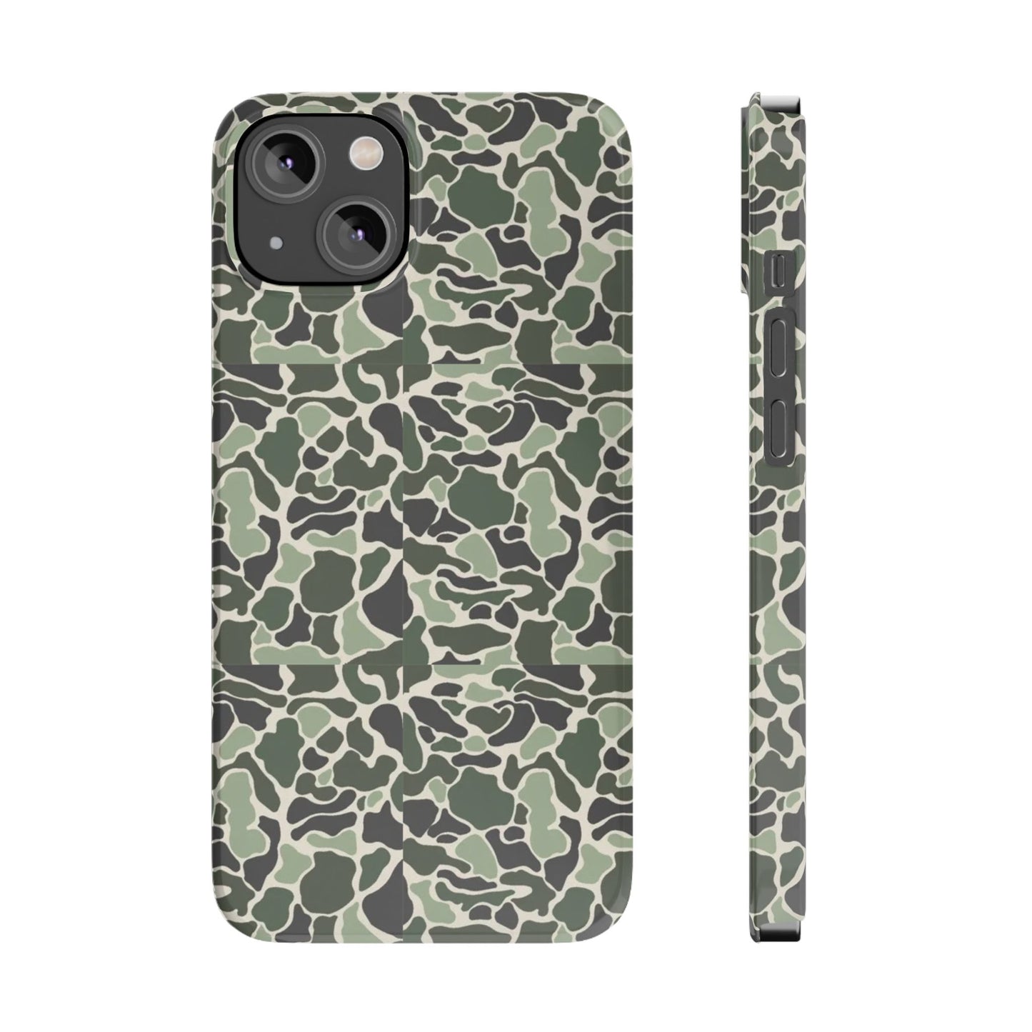 Green Old Skool Camo Slim IPhone Cases