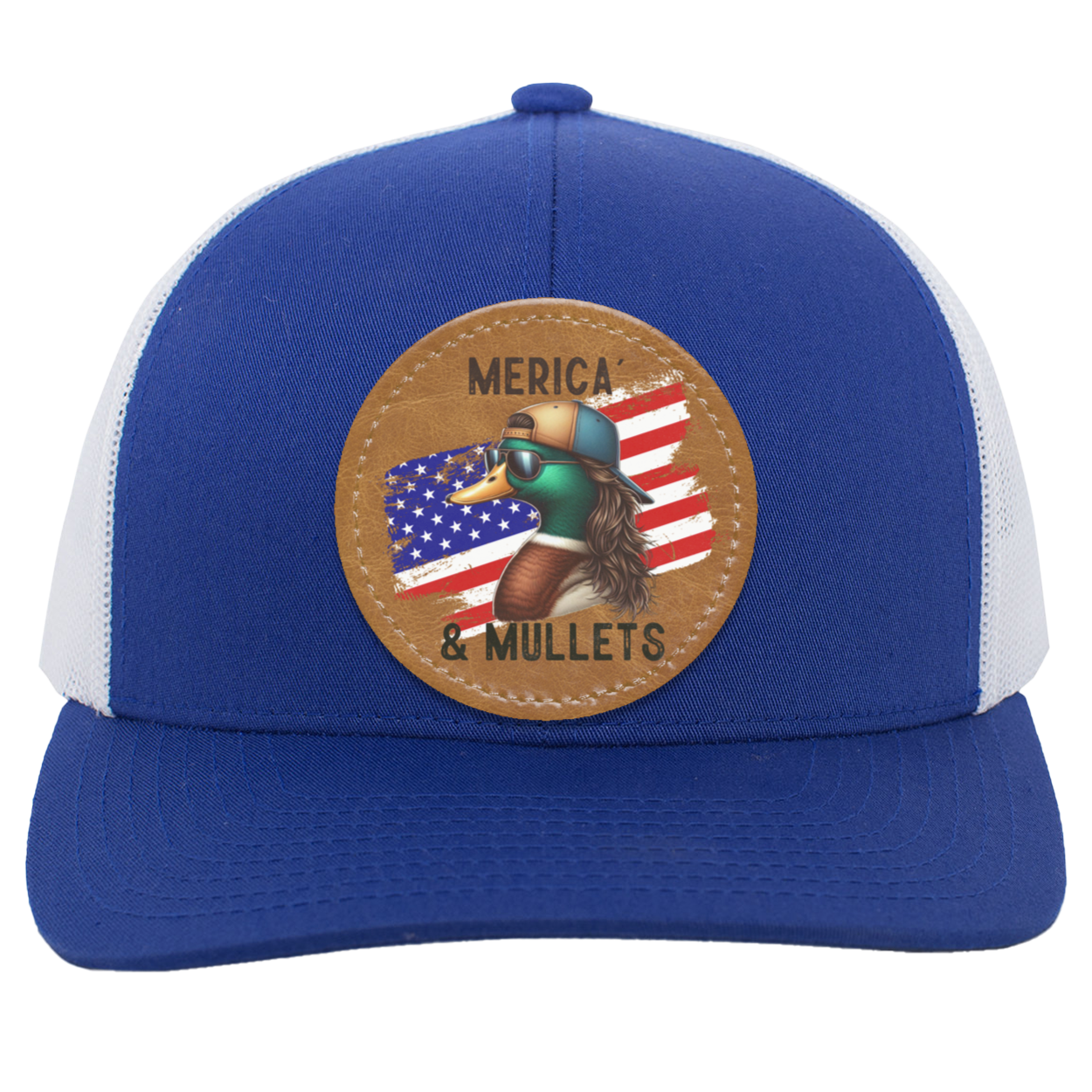 Merica' & Mullets Duck Flag Men's Trucker Snap-Back  Hat