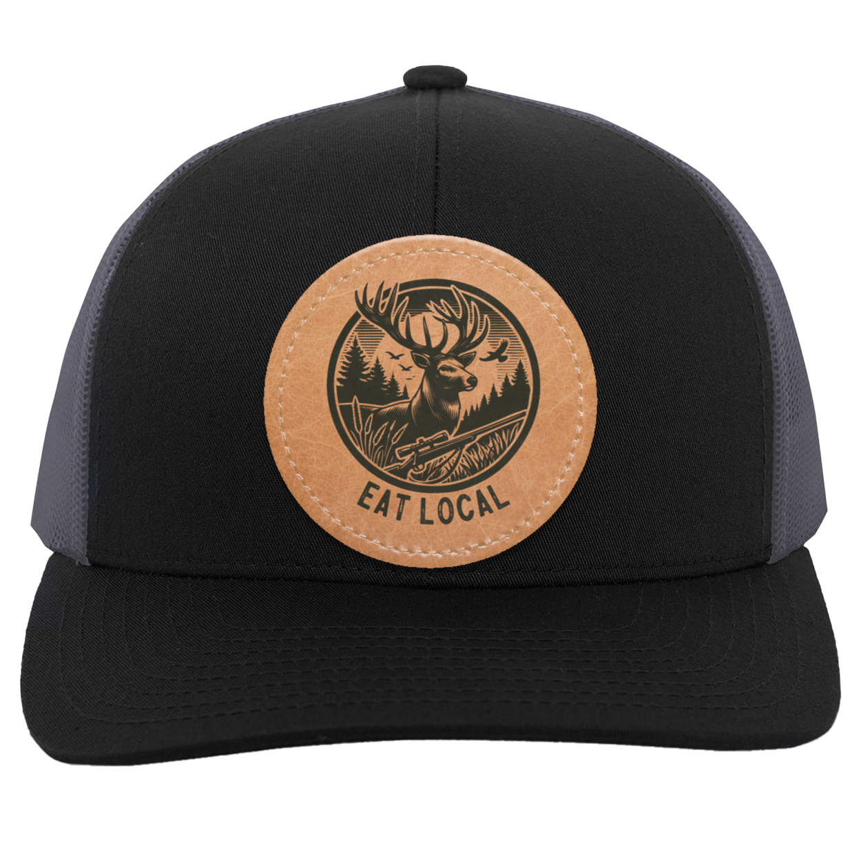 Eat Local Deer Hunting Men's Mesh Trucker Snap-Back Hat