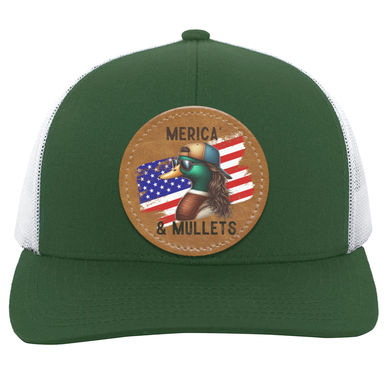 Merica' & Mullets Duck Flag Men's Trucker Snap-Back  Hat