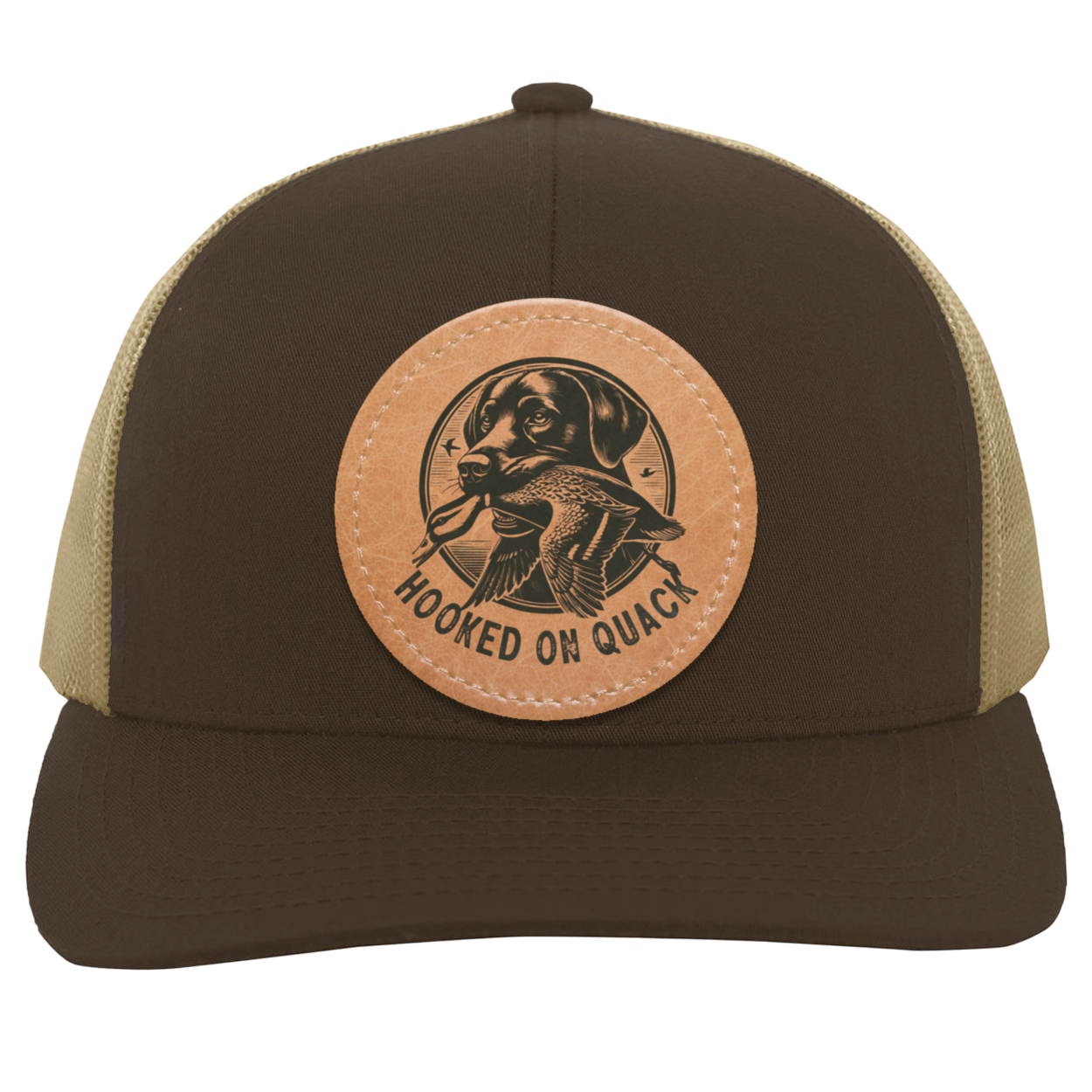 Hooked on Quack Hunting Dog Men's Mesh Trucker Snap-Back Hat