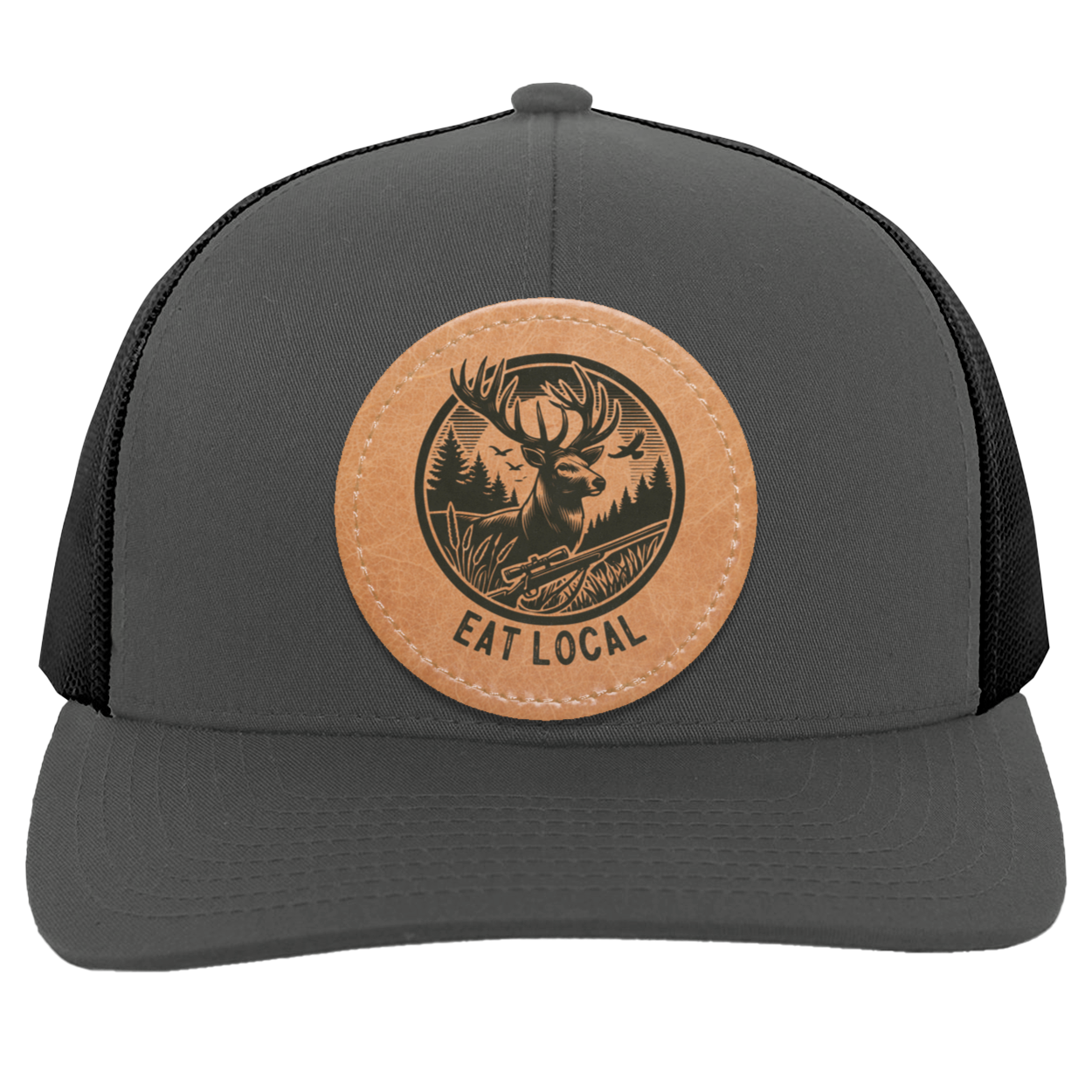 Eat Local Deer Hunting Men's Mesh Trucker Snap-Back Hat