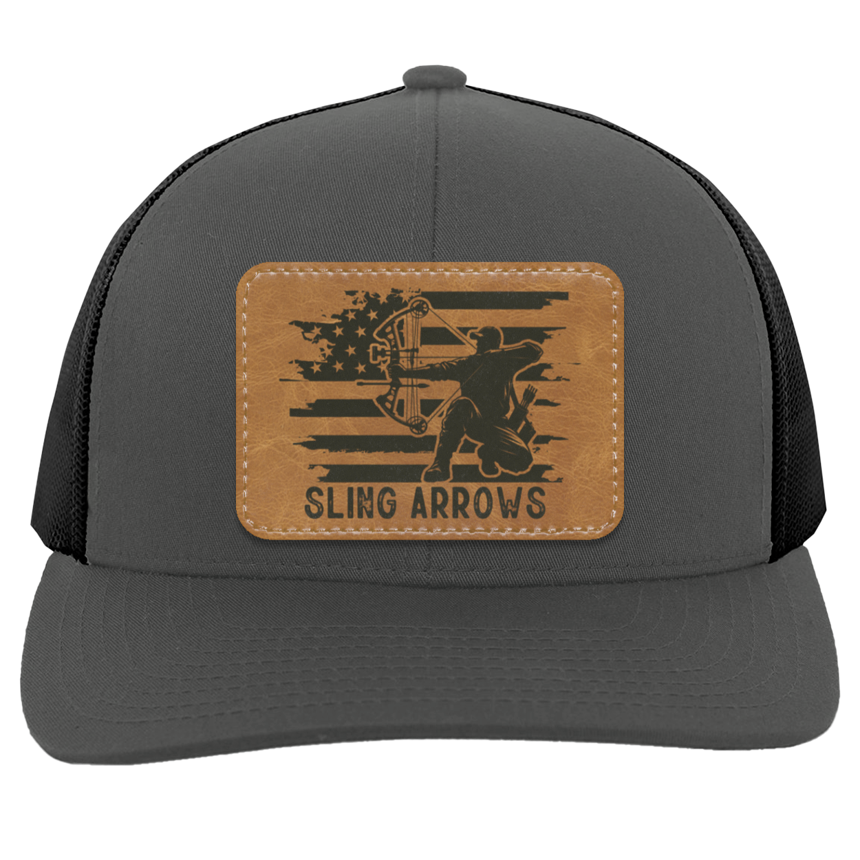 Sling Arrows Bow Hunting Men's Mesh Trucker Snap- Back Hat