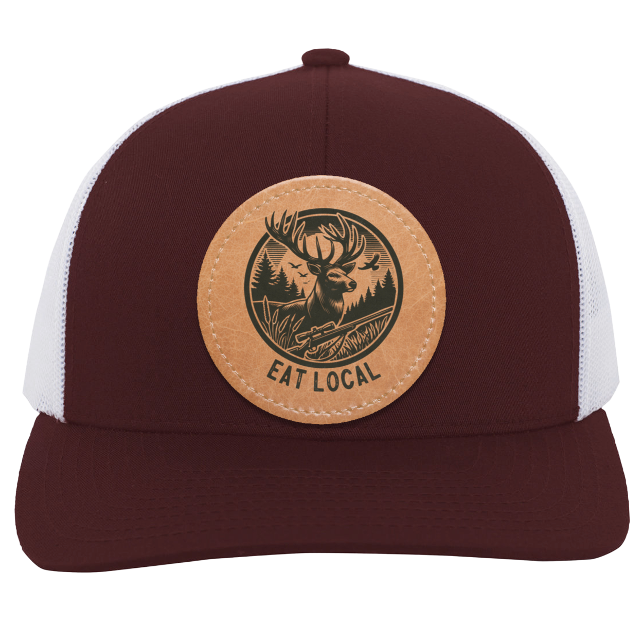 Eat Local Deer Hunting Men's Mesh Trucker Snap-Back Hat