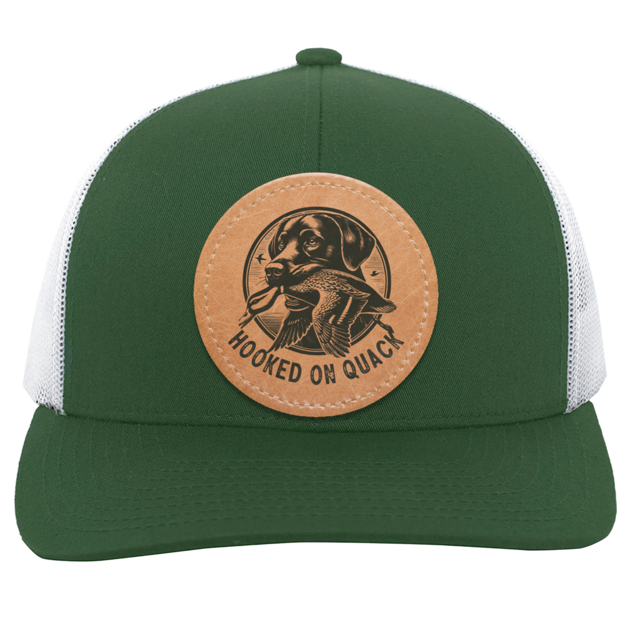 Hooked on Quack Hunting Dog Men's Mesh Trucker Snap-Back Hat