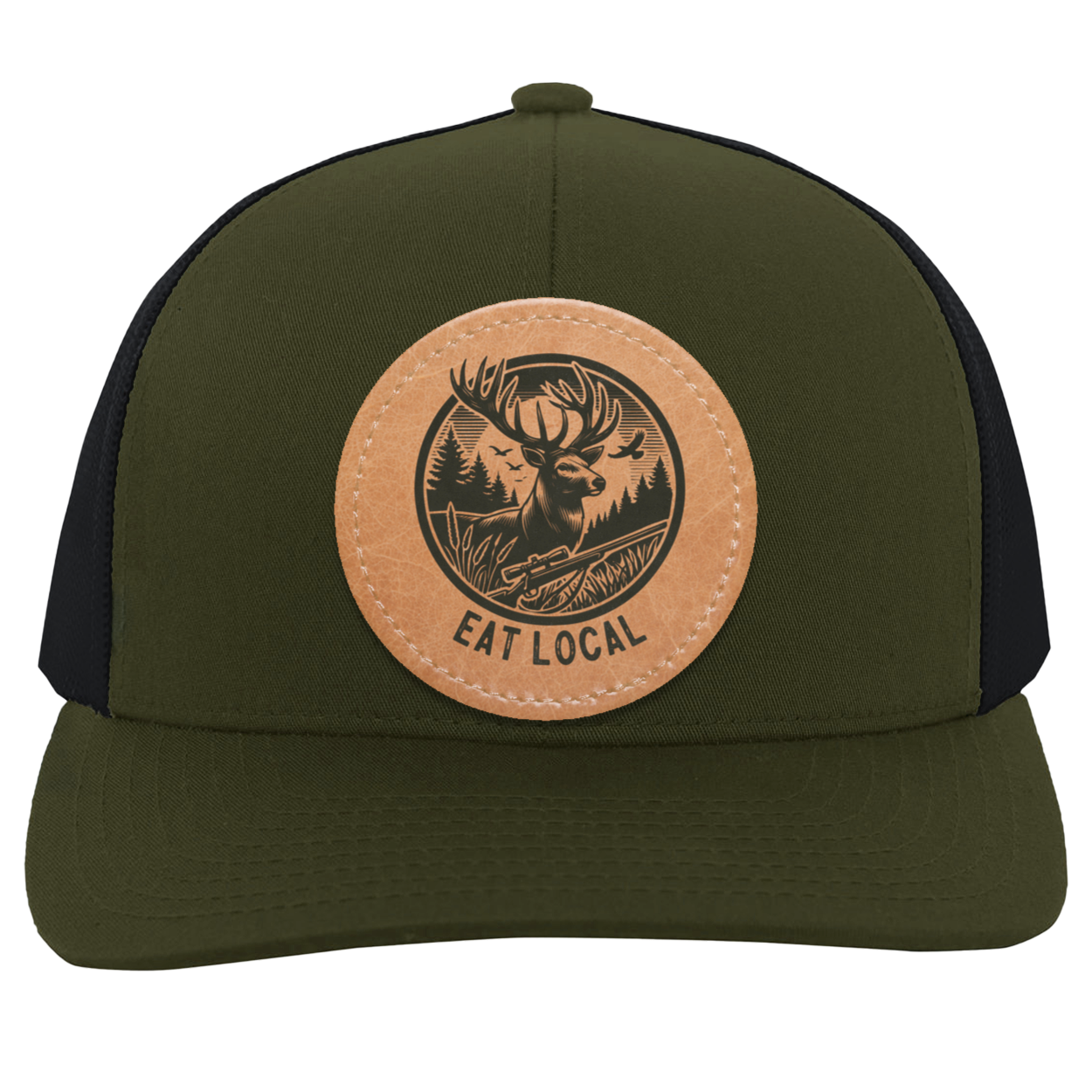 Eat Local Deer Hunting Men's Mesh Trucker Snap-Back Hat